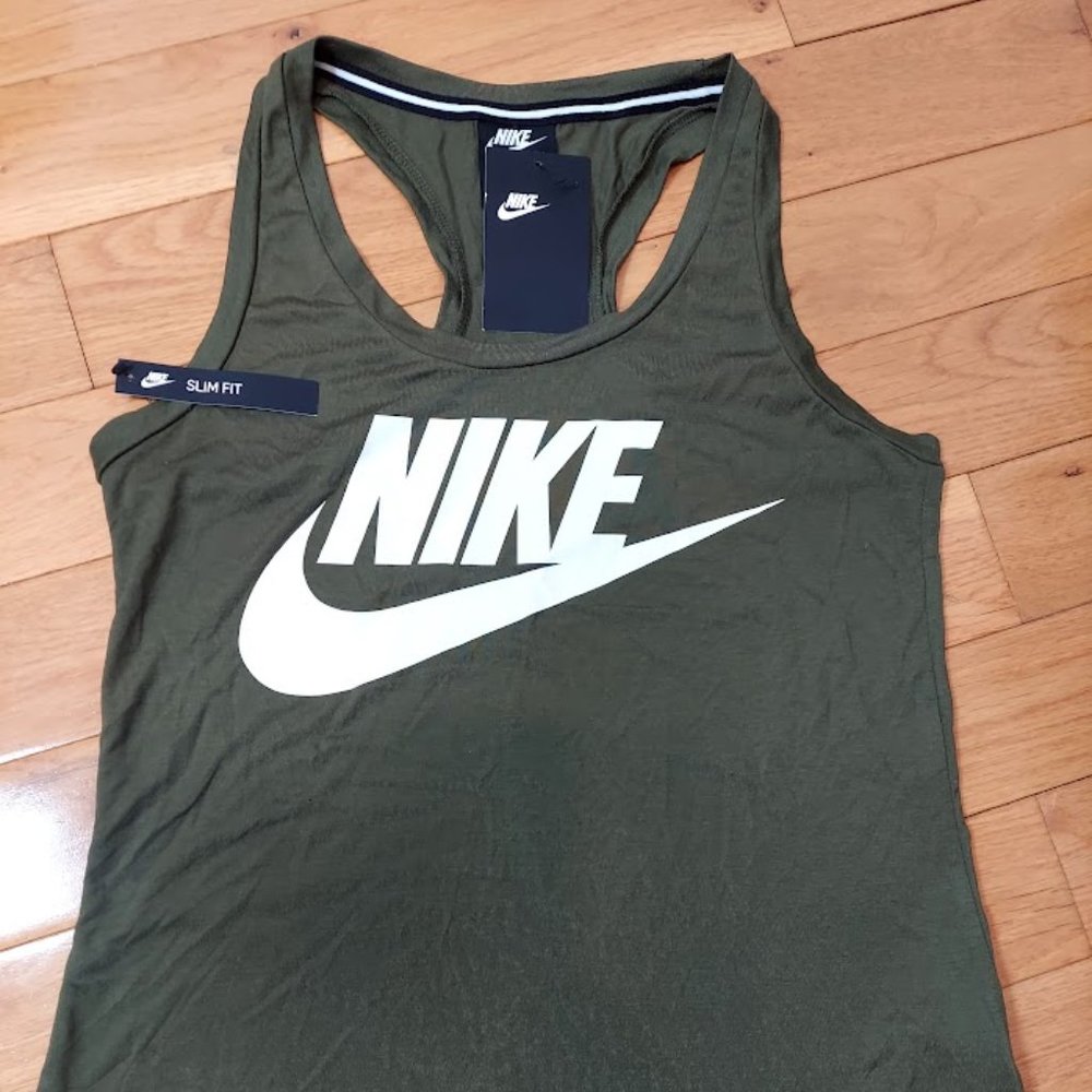 Nike Women's Small Slim Fit Racer Back Tank Top Green New $35 - Picture 2 of 7